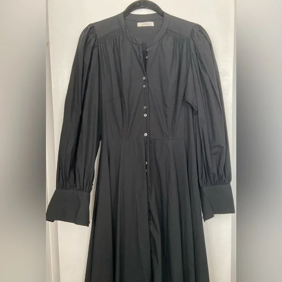 Doen Edlynne Maxi Dress Cotton Poplin Black Size Small - Picture 3 of 11